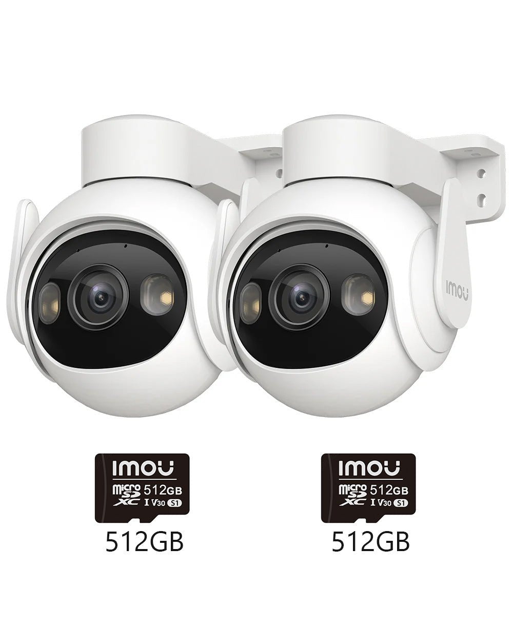 2pcs Cruiser 2 Kit 5MP/3MP Vehicle Detection - IMOU Store3MP 2K+ 2pcs 512GB Memory Card