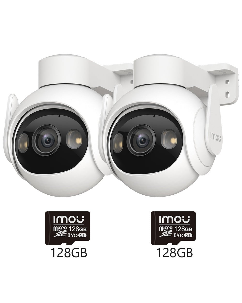 2pcs Cruiser 2 Kit 5MP/3MP Vehicle Detection - IMOU Store3MP 2K+ 2pcs 128GB Memory Card