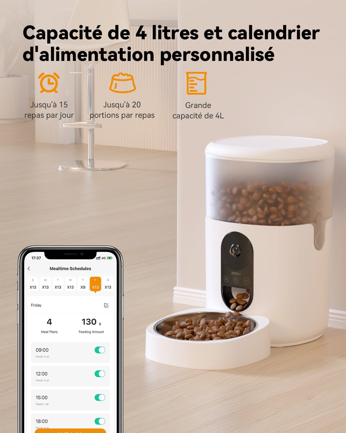 4L Automatic Cat Food Dispenser with 360° 4MP Camera PF1 - UK - IMOU StorePF1