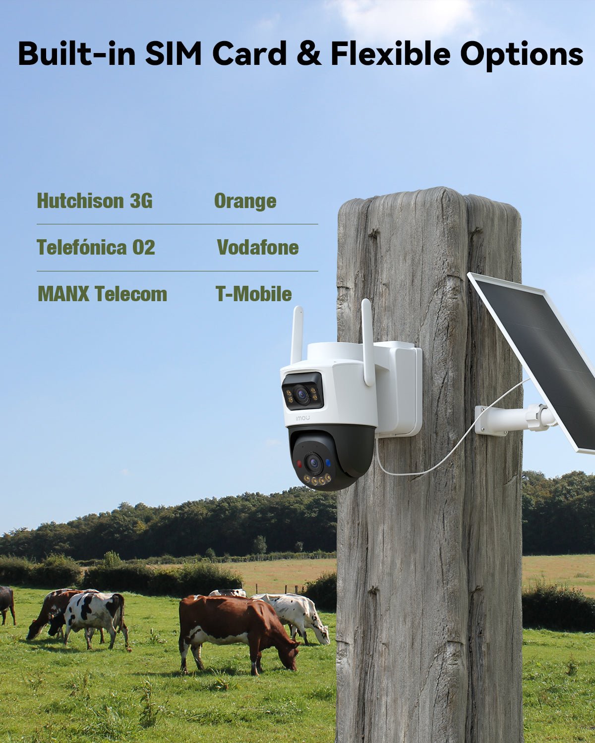 AOV Dual 3K 5MP 4G LTE & 2.4GHz Wi - Fi - IMOU Store5MP 3K with Solar Panel + SIM Card + 128GB Memory CardNone