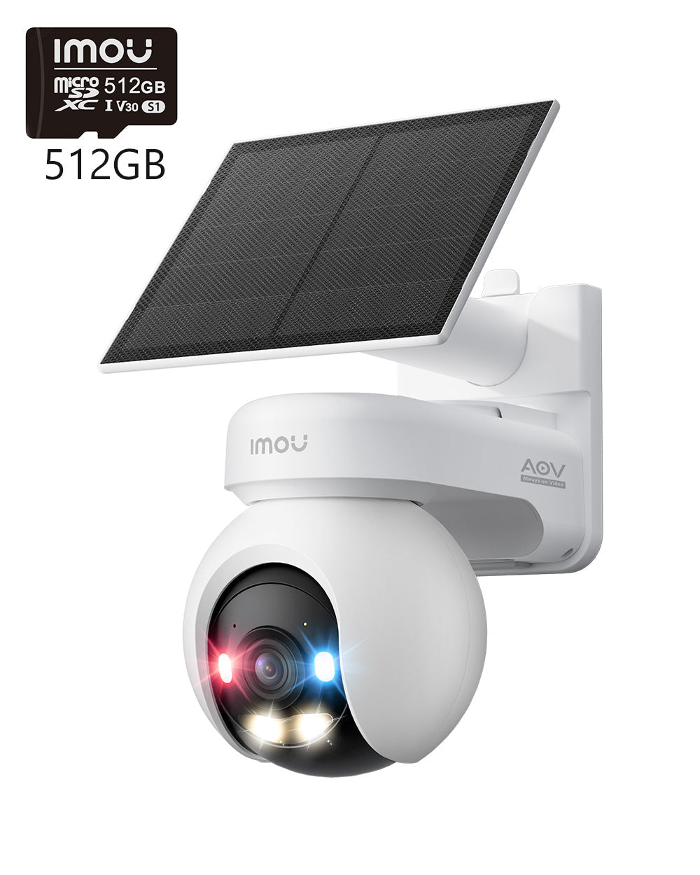 AOV Track Plus 5MP 8MP 2.4/5 GHz - IMOU Store6MP + Solar Panel+ 512GB Memory Card