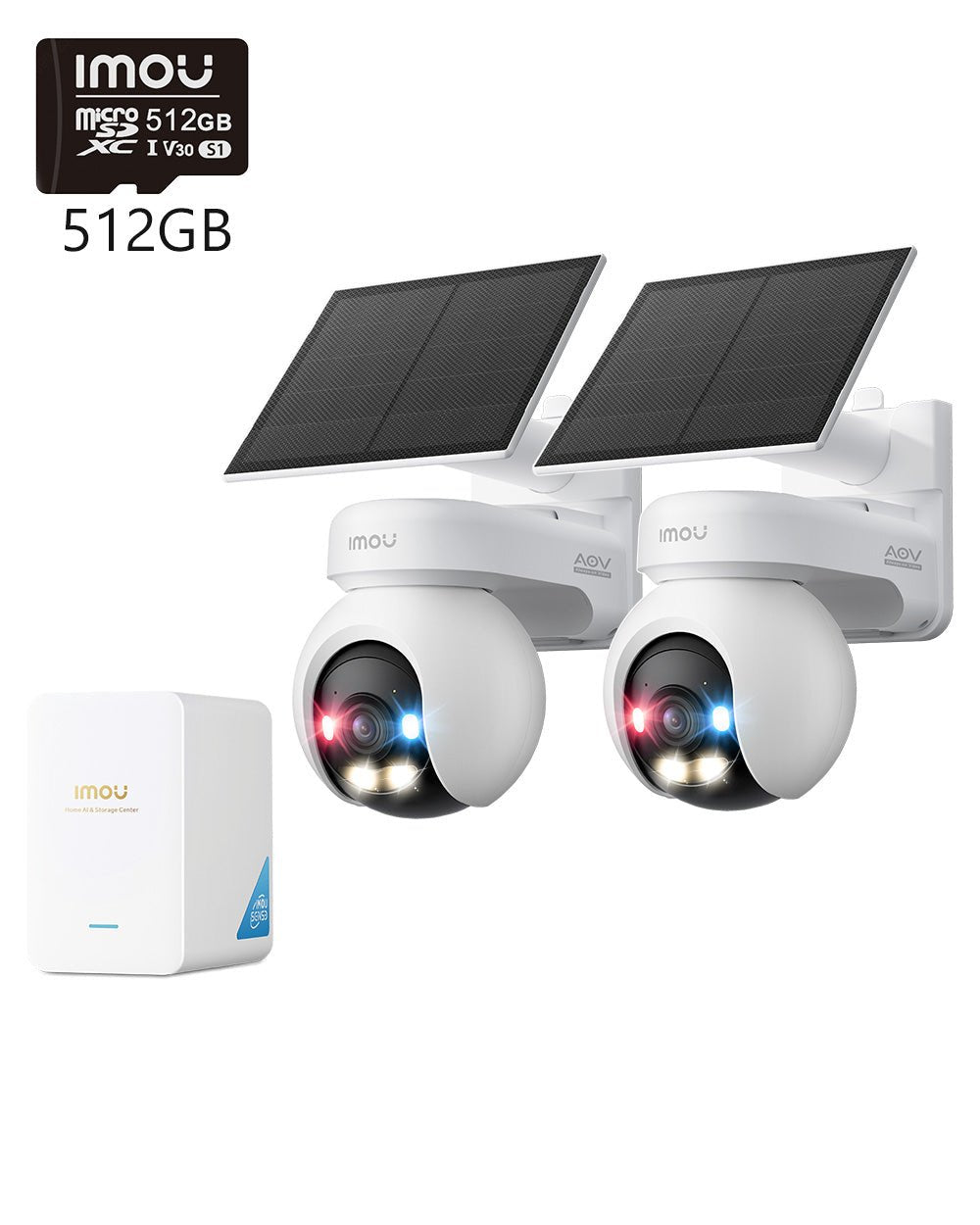AOV Track Plus Smart Security System with AI Smart Hub - IMOU Store2× AOV Track Plus 8MP + Hub+512GB Memory Card
