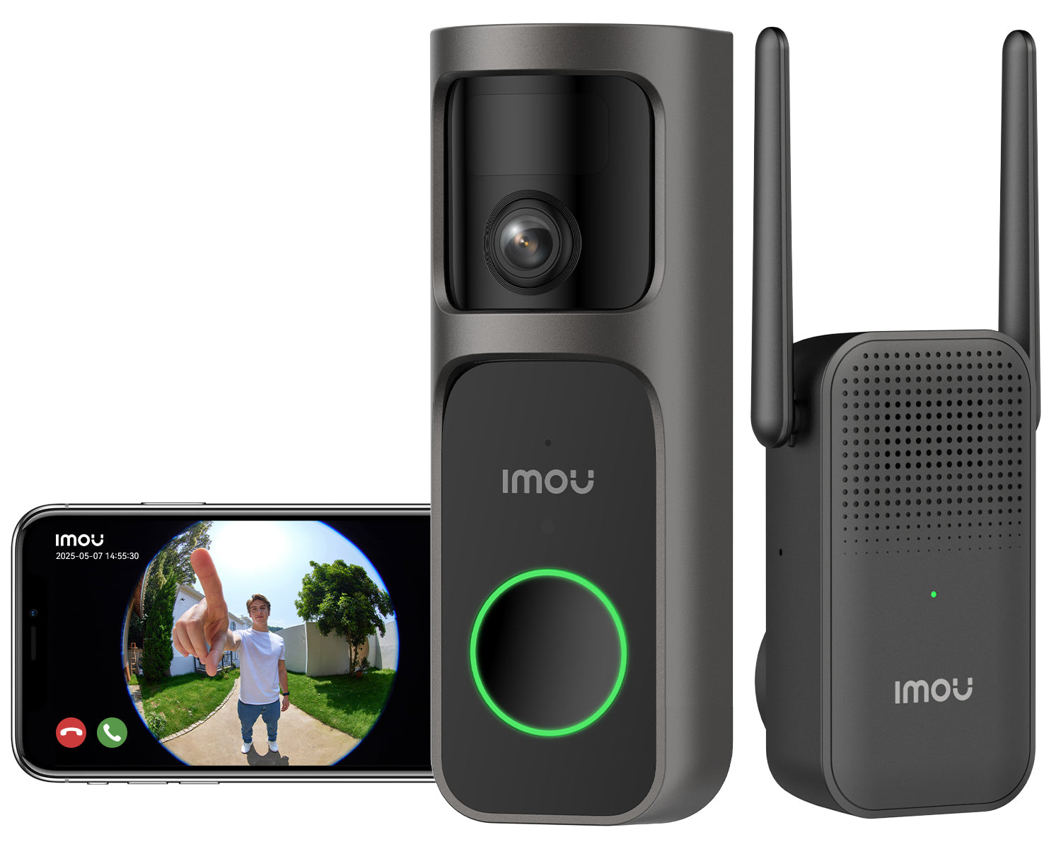 DB3 Timbre de Video Inteligente - Vista Ultra Ancha Ojo de Pez 4MP 2.5K