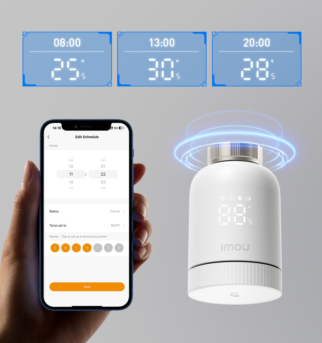 Termostato Radiador Inteligente Sistema de Control de Temperatura Mu