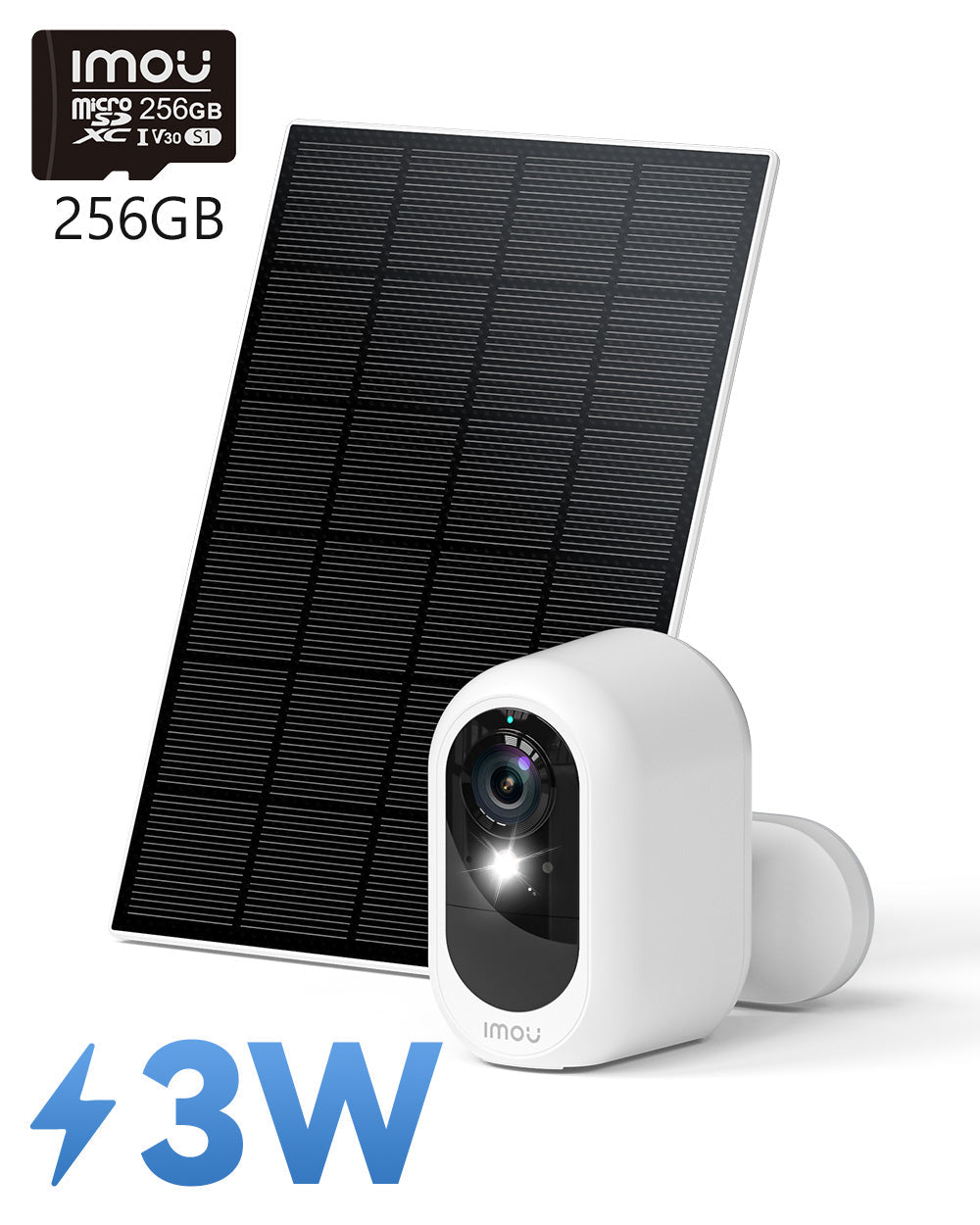 AOV Air 5MP 3K – 4G LTE / 2.4+5GHz Wi-Fi - IMOU StoreWi-Fi + 3W Solar Panel+256GB SD Card