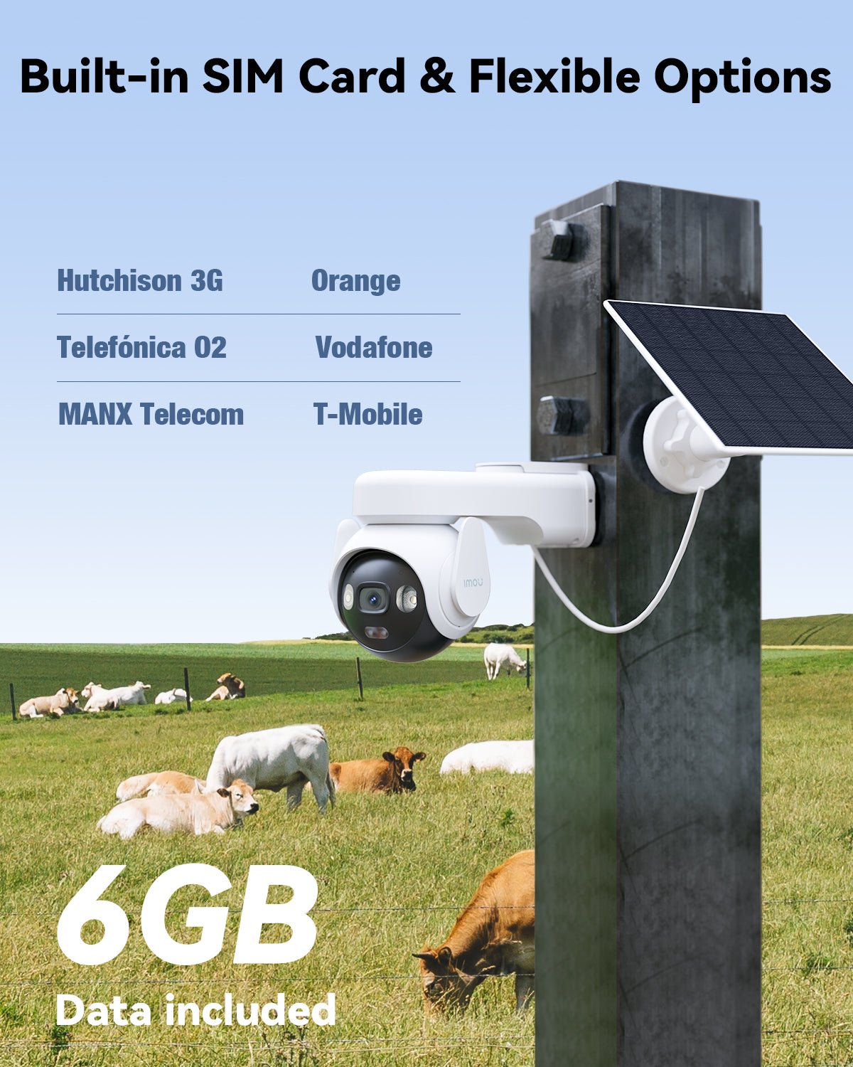 AOV PT 3K 5MP 4G LTE & 2.4GHz Wi - Fi - IMOU Store3MP 2K with Solar Panel + SIM Card + 32GB Memory CardNone