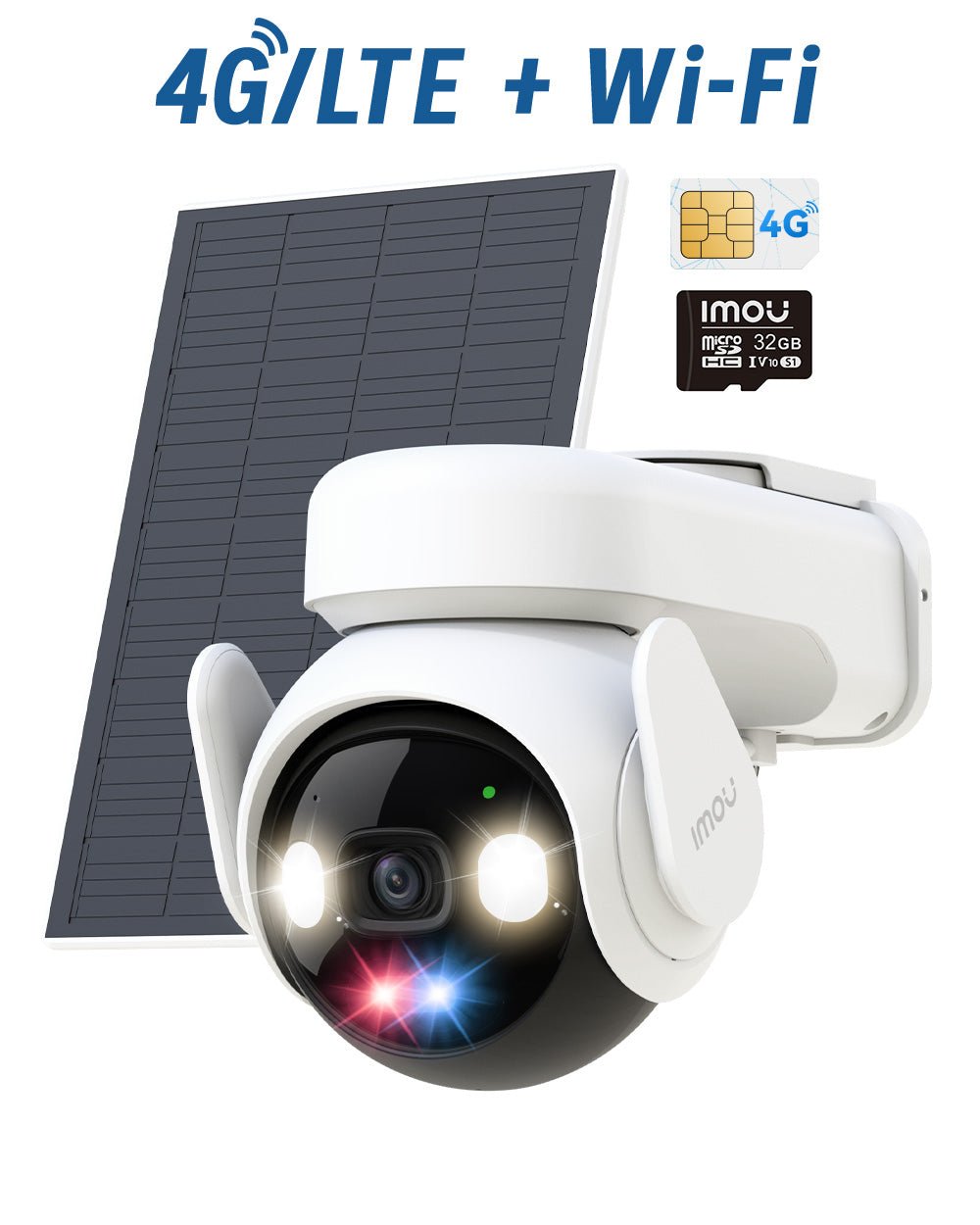 AOV PT 3K 5MP 4G LTE & 2.4GHz Wi - Fi - IMOU Store3MP 2K with Solar Panel + SIM Card + 32GB Memory CardNone