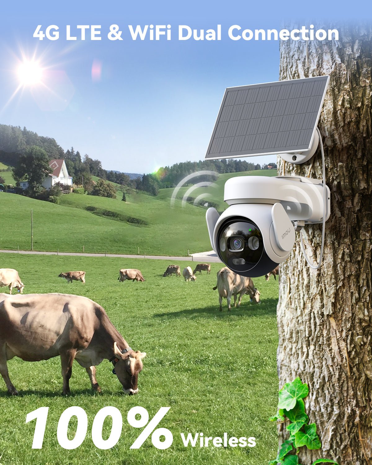 AOV PT 3K 5MP 4G LTE & 2.4GHz Wi - Fi - IMOU Store3MP 2K with Solar Panel + SIM Card + 32GB Memory CardNone