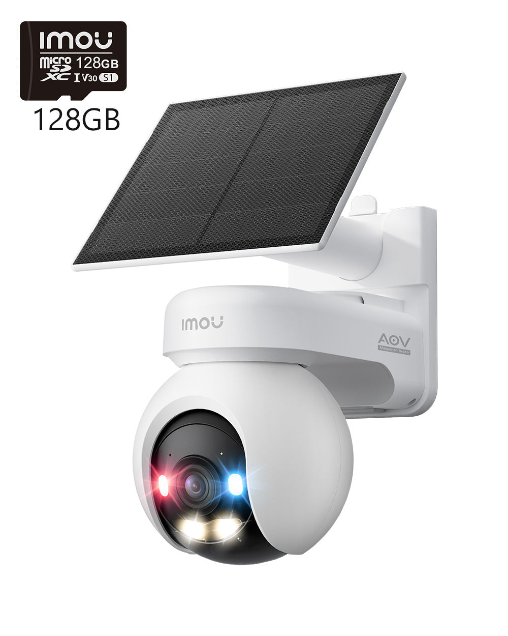 AOV Track Plus 5MP 8MP 2.4/5 GHz - IMOU Store6MP + Solar Panel+ 128GB Memory Card
