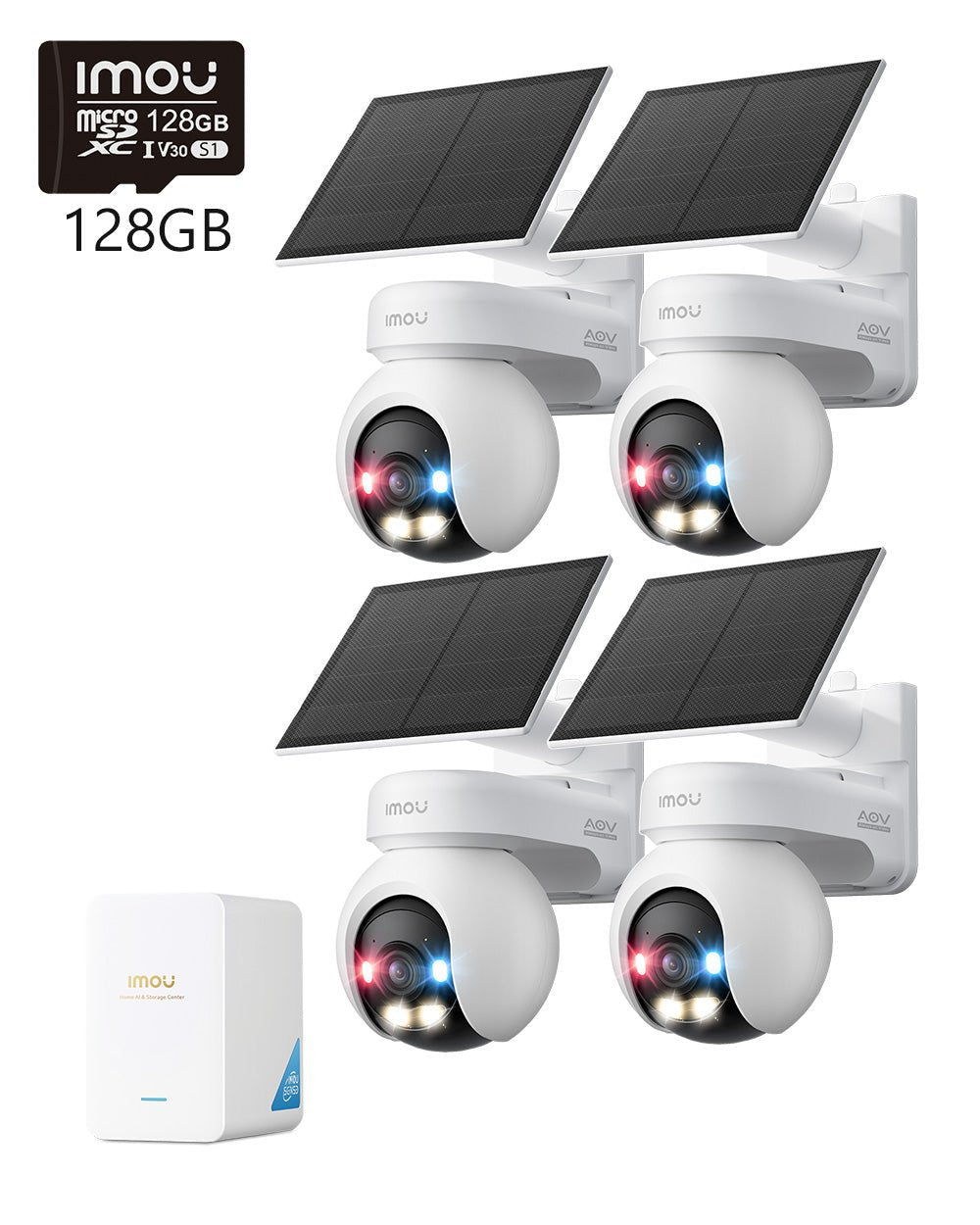 AOV Track Plus Smart Security System with AI Smart Hub - IMOU Store4× AOV Track Plus 8MP + Hub+128GB Memory Card