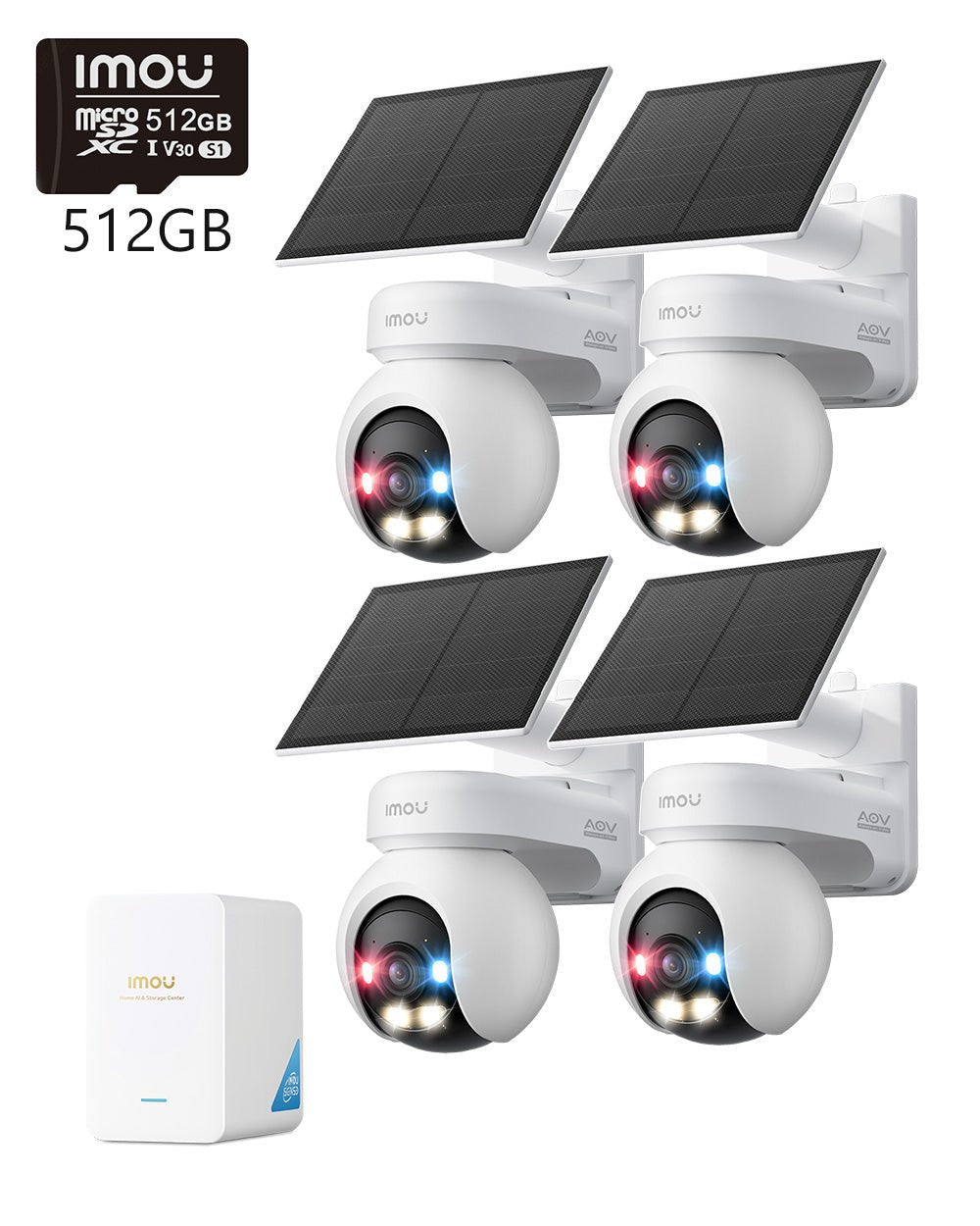 AOV Track Plus Smart Security System with AI Smart Hub - IMOU Store4× AOV Track Plus 8MP + Hub+512GB Memory Card