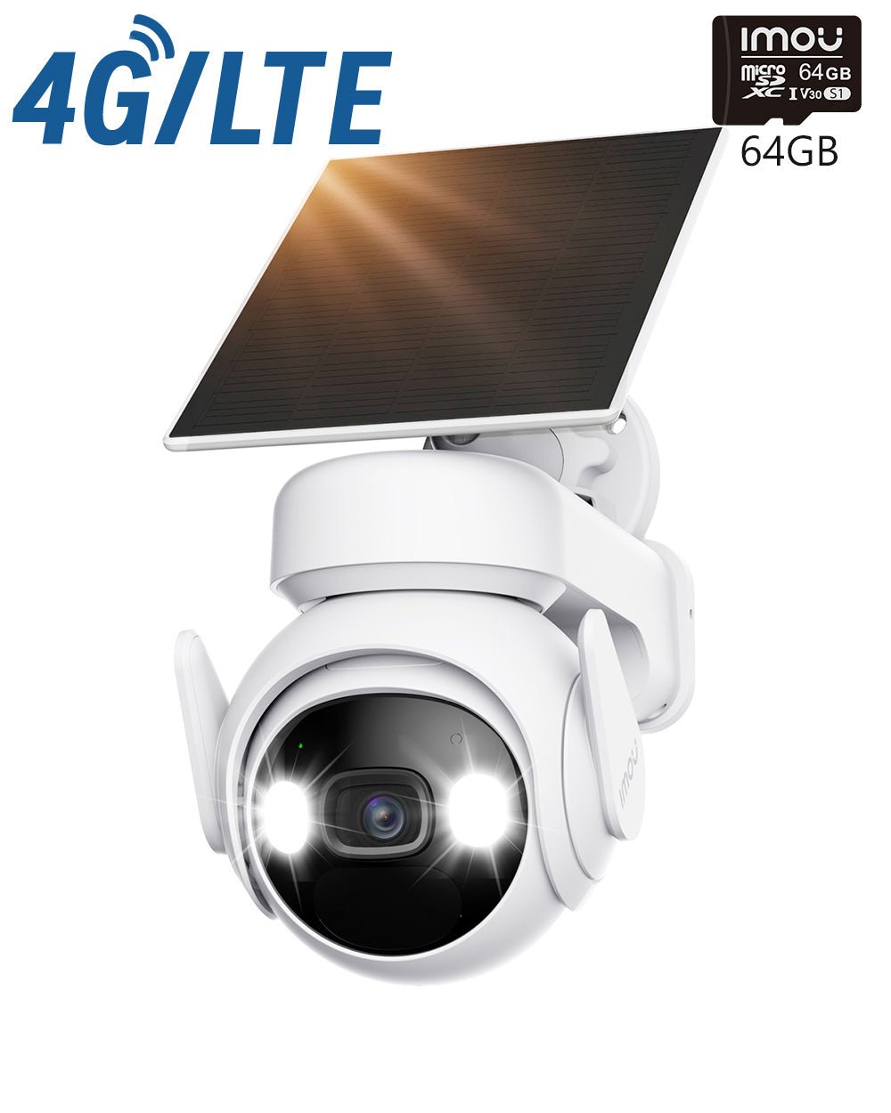 Cell PT 4G LTE 3MP 2K - IMOU Store3MP 2K with Solar Panel + SIM Card + 32GB Memory Card+ 64GB Memory Card
