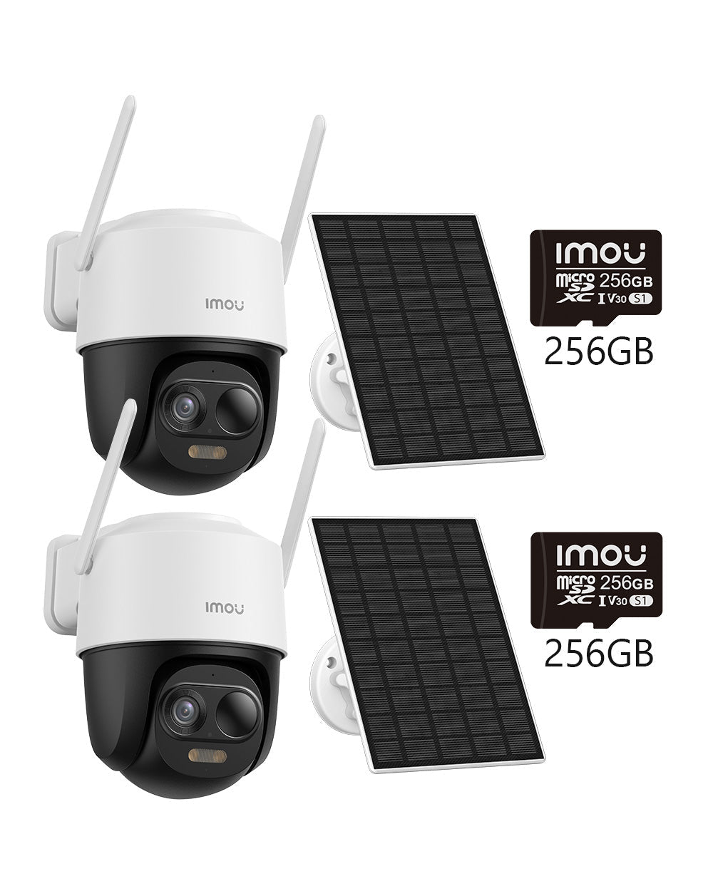 Cell PT/ PT 2C 360° PTZ 5MP 3K 3MP 2K 100% Wireless-UK - IMOU Store2pcs [2C 3MP 2K with Solar Panel] Kit（5000 mAh）+2pcs 256GB Memory Card