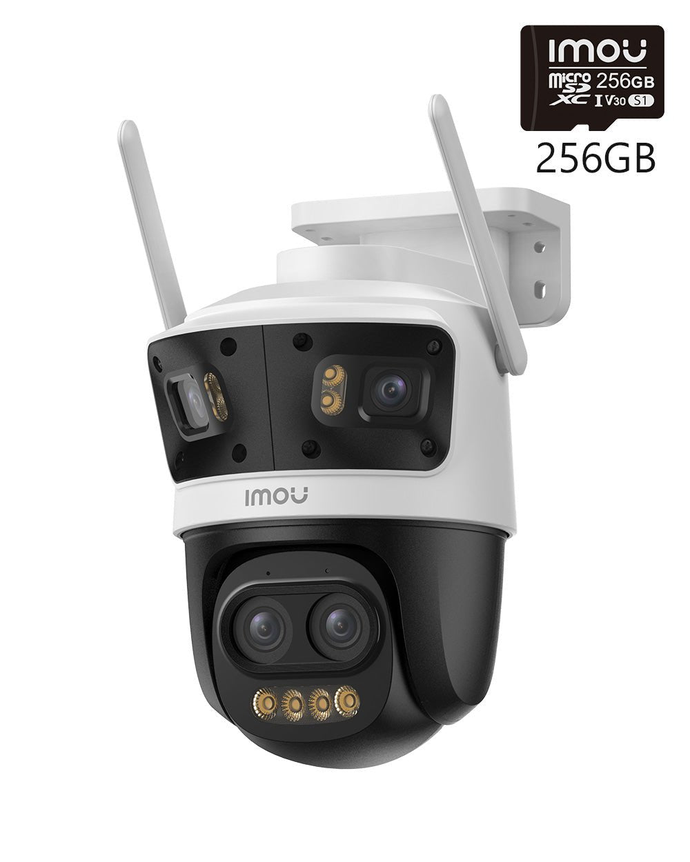 [PoE+ 2.4/5G Wi - Fi 6] Cruiser Pano Z 4 - Lens 5MP（12× Zoom）+ 2×4MP - IMOU Store5MP（PT）+4MP（Fixed）+4MP（Fixed）+ 256GB Memory Card