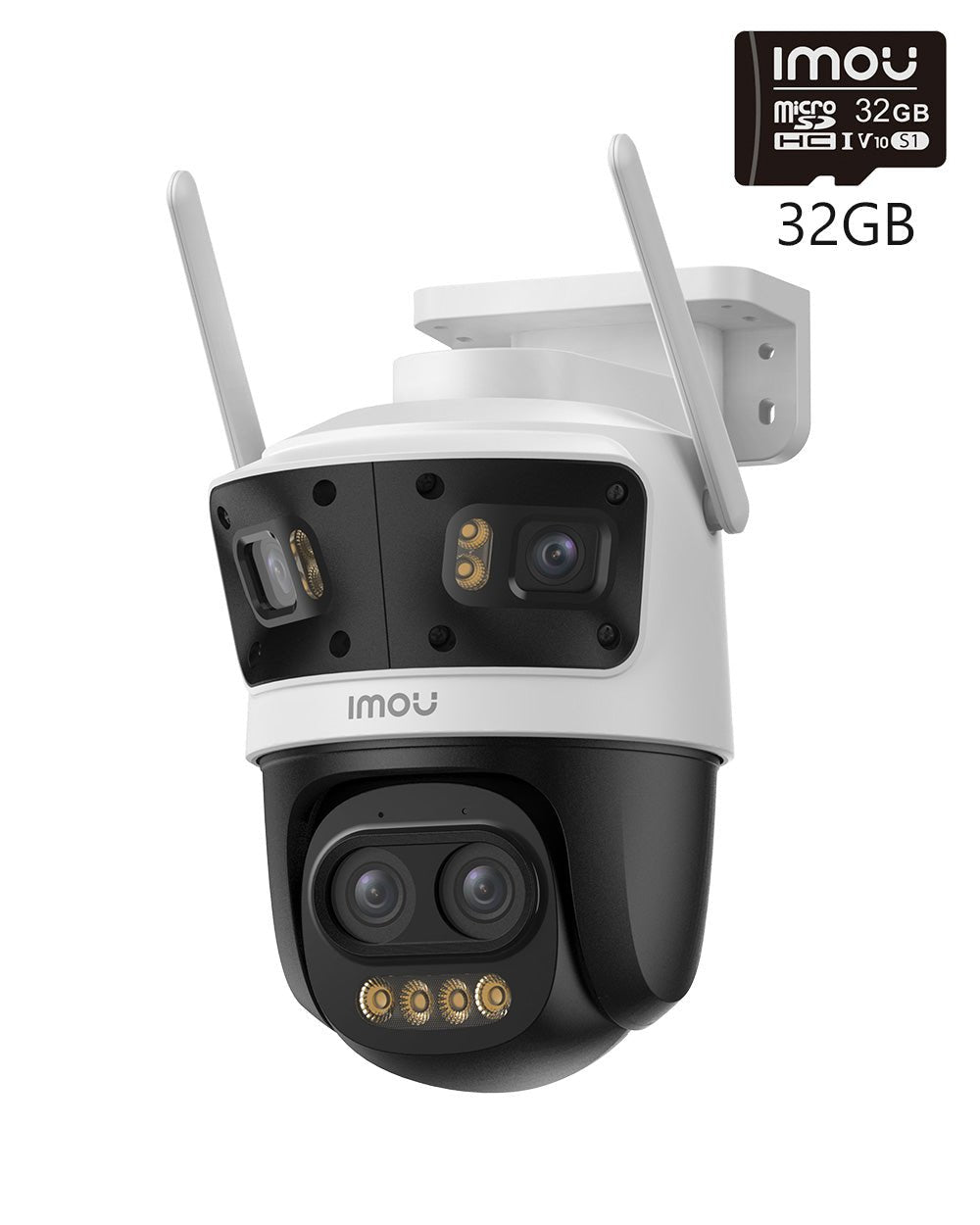 [PoE+ 2.4/5G Wi - Fi 6] Cruiser Pano Z 4 - Lens 5MP（12× Zoom）+ 2×4MP - IMOU Store5MP（PT）+4MP（Fixed）+4MP（Fixed）+ 32GB Memory Card