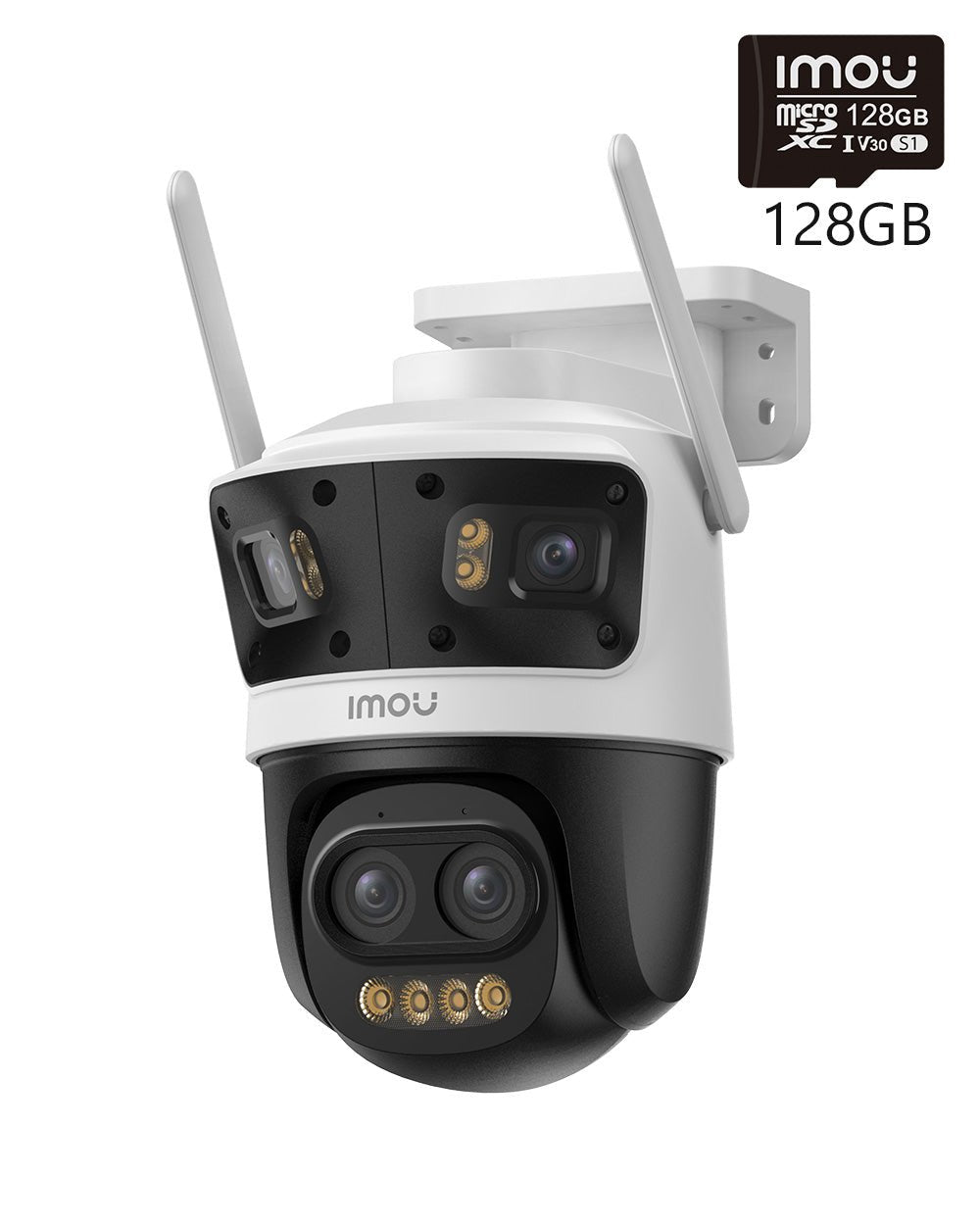 [PoE+ 2.4/5G Wi - Fi 6] Cruiser Pano Z 4 - Lens 5MP（12× Zoom）+ 2×4MP - IMOU Store5MP（PT）+4MP（Fixed）+4MP（Fixed）+ 128GB Memory Card