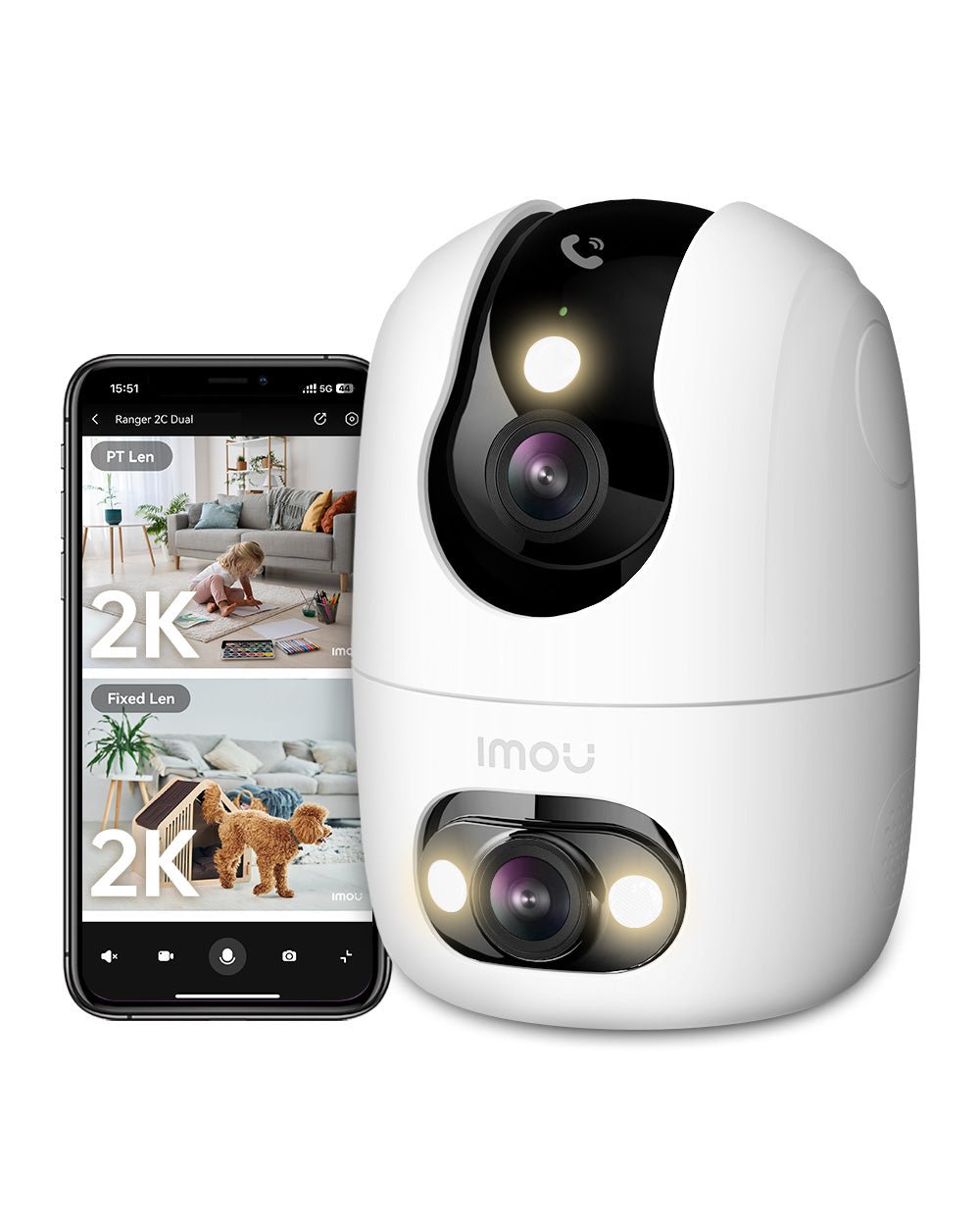 Ranger 2C Dual 4MP+4MP/3MP+3MP - 2.4GHz/5GHz Dual Band - IMOU Store3MP（PT）+3MP（Fixed）None