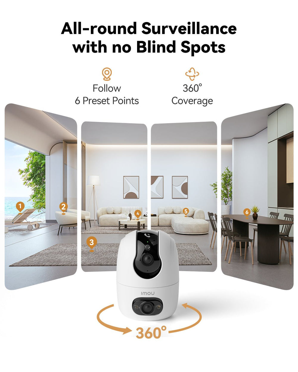 IMOU Ranger 2C Dual | Cámara de seguridad AI de doble lente 4MP+4MP 3M